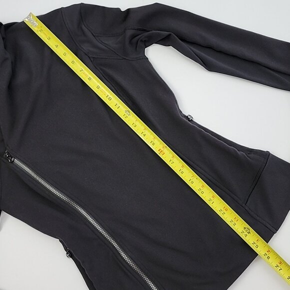 Lululemon Bhakti Yoga Jacket Black Assymetical Double Zipper High Collar Size 6 - Picture 13 of 14